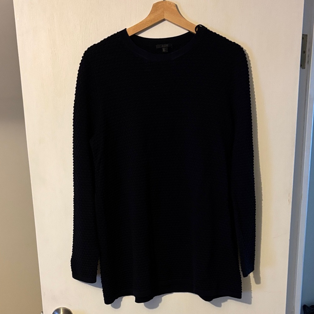 COS navy Textured Sweater - M